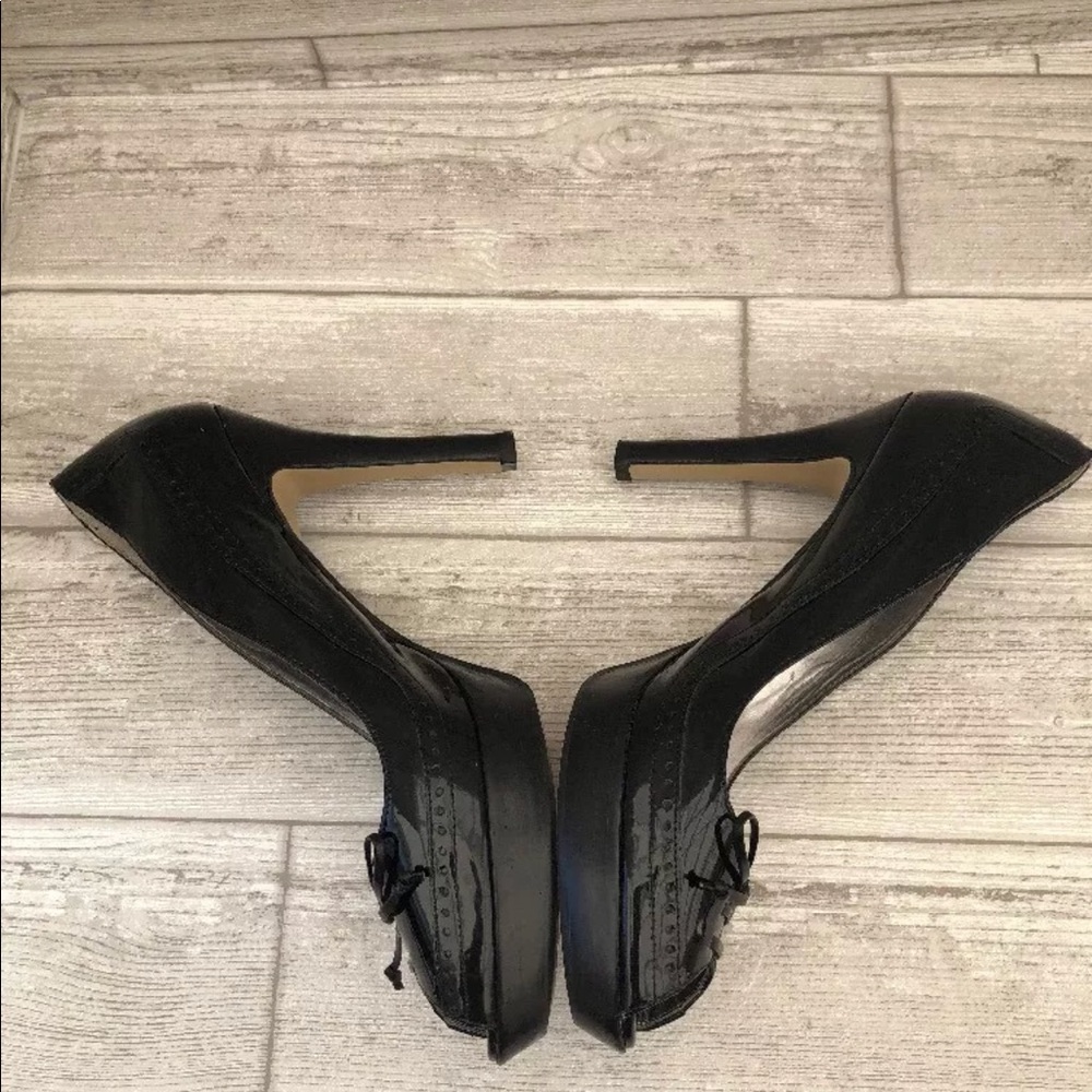 Marc Fisher black patent leather peep toe pumps 8 - Picture 5 of 8